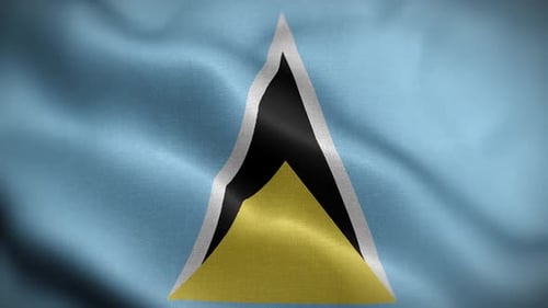 Realistic Saint Lucia Flag Waving Loop Animation
