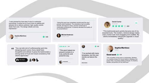 Testimonials Pack Review (Light Mode)