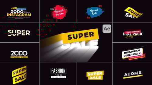 Animated Social Media Text Titles Pack