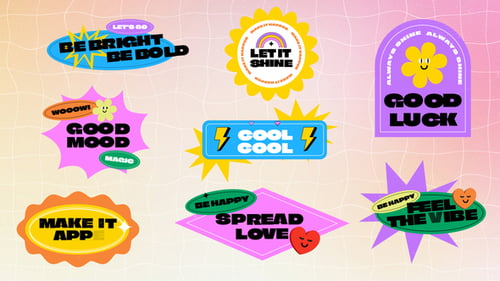 Retro Fun Creative Trendy Y2K Titles Pack