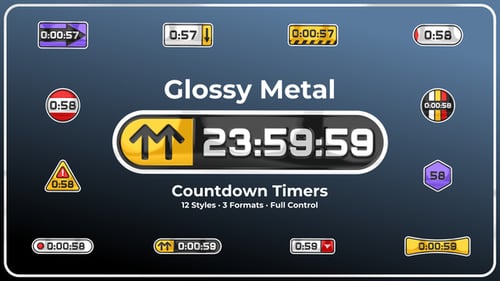 Countdown-Timer aus glänzendem Metall