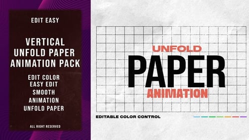 Vertical Unfold Paper Animation Pack