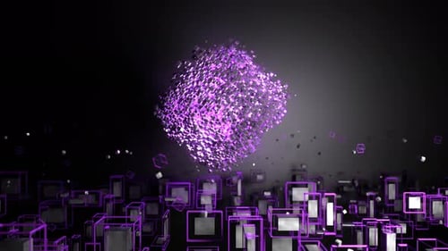 Animação em loop de formas geométricas 3D abstratas em 4K. Plano de fundo moderno, design de movimento perfeito