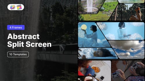Abstract Split Screen - 4 Frames for FCPX