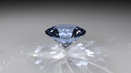 Elegant Blue Diamond Gemstone Spinning with Shimmering Reflections