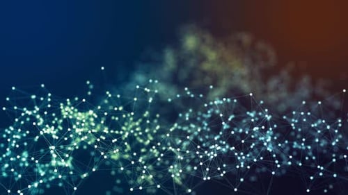 Tecnología geométrica abstracta de Plexus que mueve líneas, puntos y triángulos