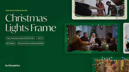 Christmas Lights Video Frame Template