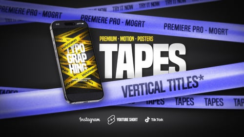 Dynamic Vertical Poster Titles with Animated Tapes