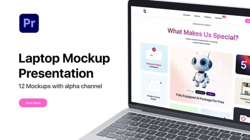 Clean 3D Laptop Mockup for Website and App Presentations