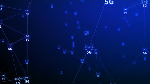 Futuristic 5G Network Connection Technology Loop Background