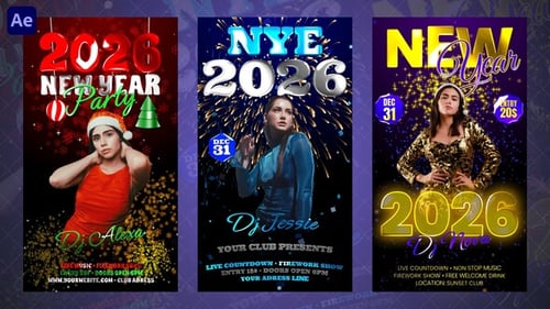 Festive Animated New Year Party Instagram Reels Templates