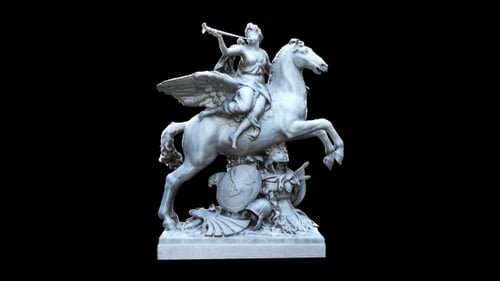 3D Rotating Classical Pegasus Sculpture with Horn Blower