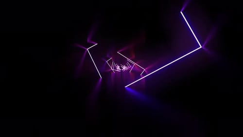 High-tech tunnel with neon lights