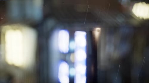 Raindrops on Window Bokeh City Lights Animated Background