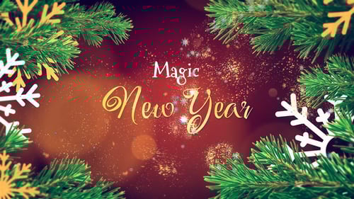 Festive New Year Greeting with Elegant Text Animation