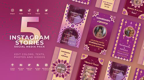 Indian Wedding Invitation Vertical