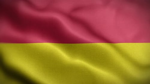 Animated Red and Yellow Flag Waving Loop