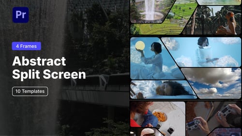 Abstract Split Screen - 4 Frames for Premiere Pro