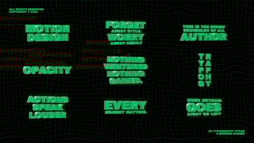 3D Typography Titles