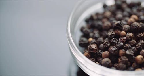 Close Up View of Aromatic Black Peppercorns