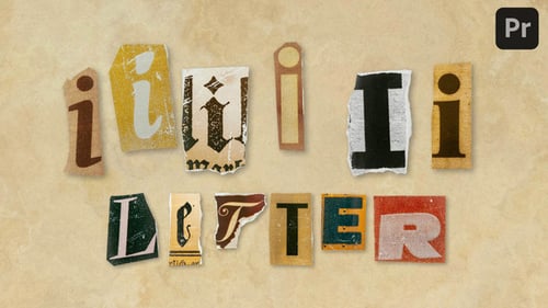 Paper Cutout Ransom Letter Title Animation