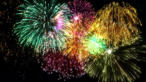 Vibrant Fireworks Explosions Display for Festive Celebrations