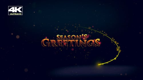 Golden Christmas Titles with Sparkling Particle Effects