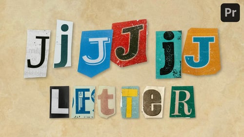 Animated Ransom Cutout Letters Typography Pack