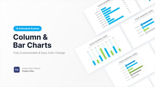 Clean Animated Bar and Column Charts for Data Presentation