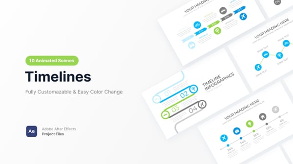 Animated Timeline Infographics for Project Milestones and Data ...