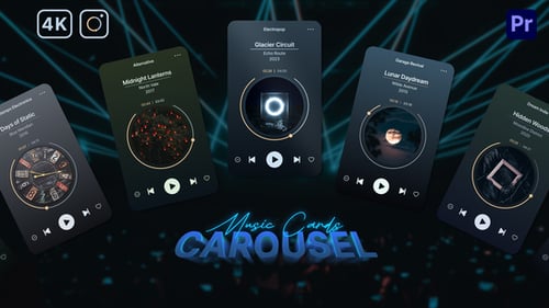 Music Cards Carousel | MOGRT