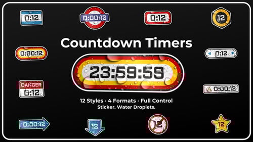 Sticker Countdown Timers - Water Droplets