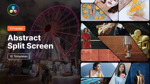 Abstract Split Screen – 5 Frames for DaVinci Resolve