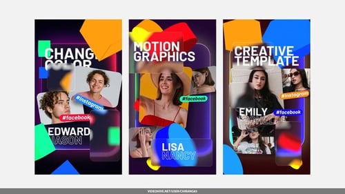 Dynamic Social Media Story Template with Modern Geometric Graphics