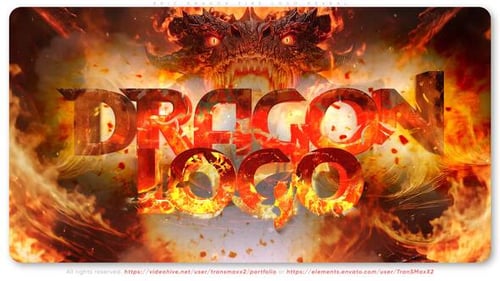 Intense Dragon Fire Logo and Text Reveal Opener