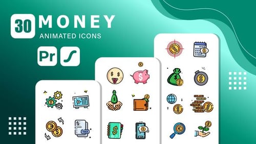 Animated Money and Financial Business Icons Pack