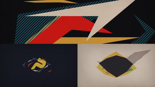Dynamic Geometric Logo Reveal with Retro Flick Effect