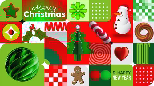 Merry Christmas and Happy New Year Modern Animated Background