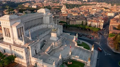 Vista aérea de Vittoriano, famoso marco em Roma, Itália