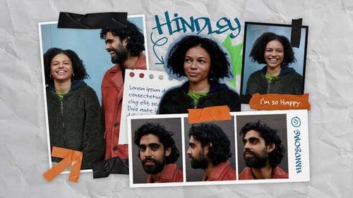 Animated Scrapbook Photo Collage with Handwritten Notes and Doodles