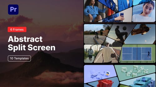 Abstract Split Screen – 6 Frames for Premiere Pro