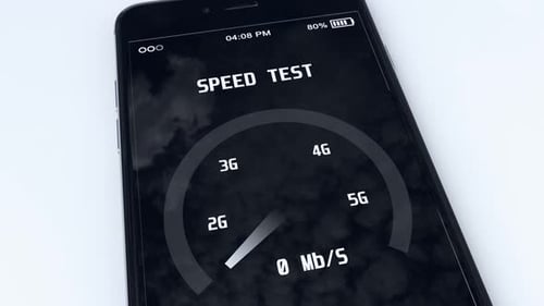 Animated 5G Mobile Network Speed Test UI