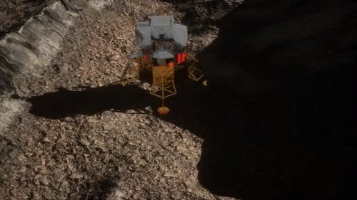 Realistic Lunar Lander Landing on a Craggy Moon Surface