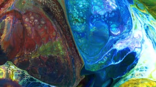 Abstract Colorful Liquid Macro Movement Background