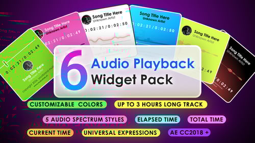 Modern Audio Visualizer Widget Pack - 6 Music Visual Elements