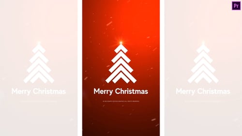 Minimalist Vertical Christmas Greeting with Geometric Tree Icon