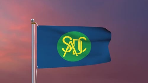 Waving Flag With SADC Logo Animation