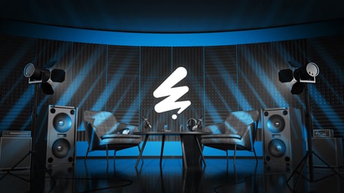 Professional Podcast Studio Intro with Customizable Text