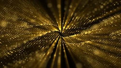 Abstract Golden Shimmering Particles Background