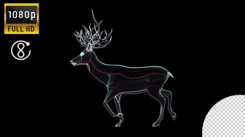 Neon Deer Walking